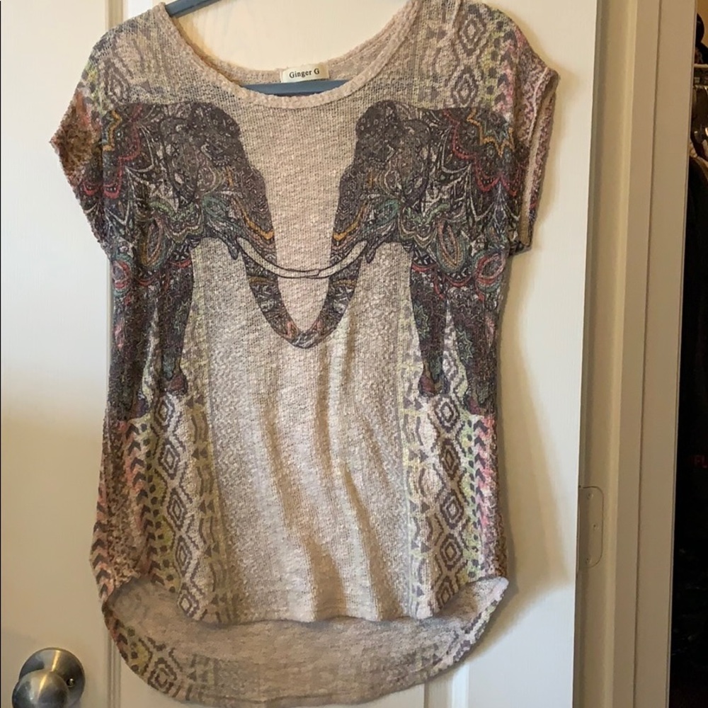 Large Tribal Elephant Tee